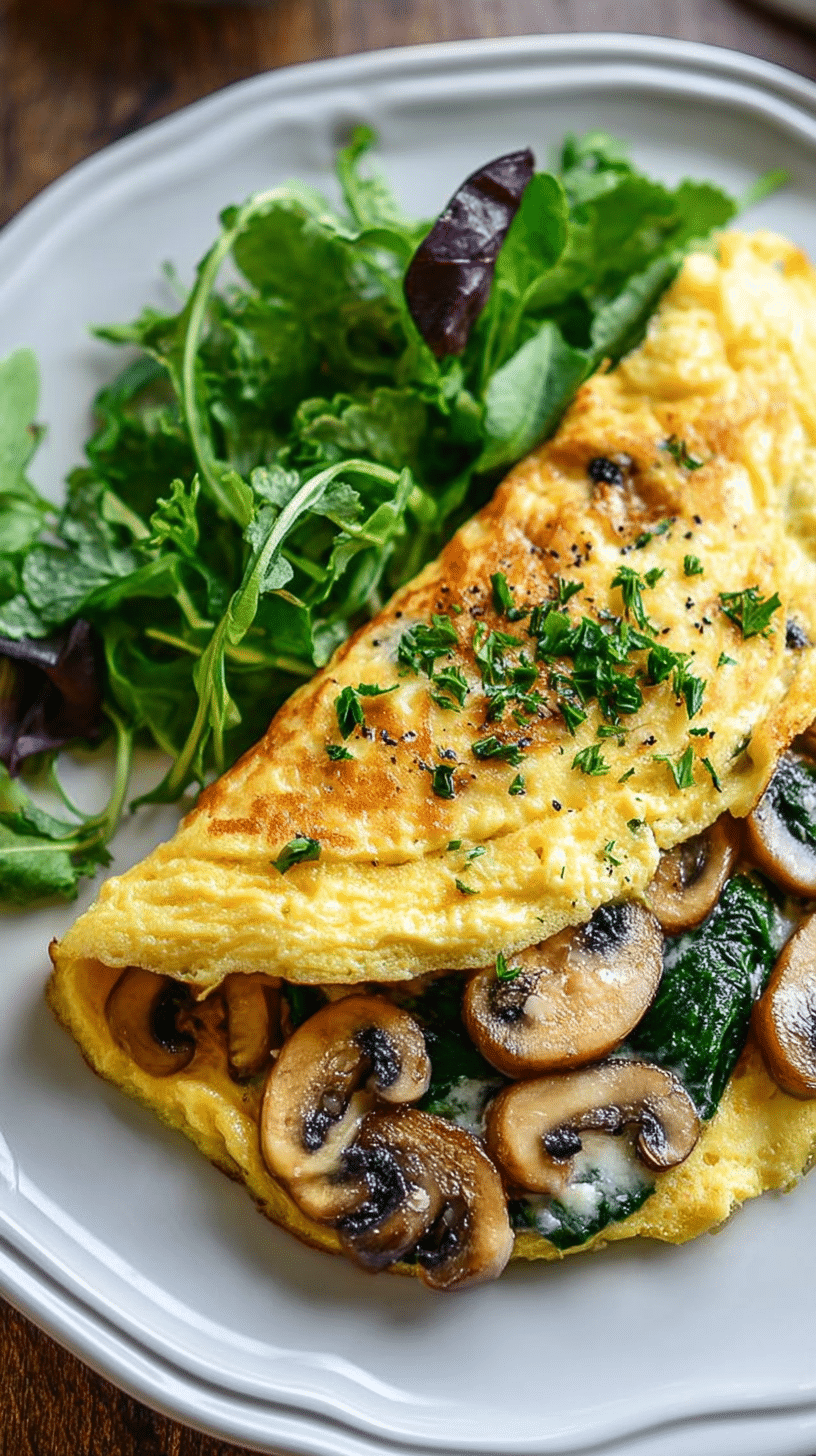 Spinach and Mushroom Omelette