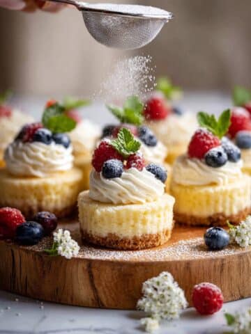 Mini Cheesecake Bites with Fresh Berries and Chantilly Cream Recipe