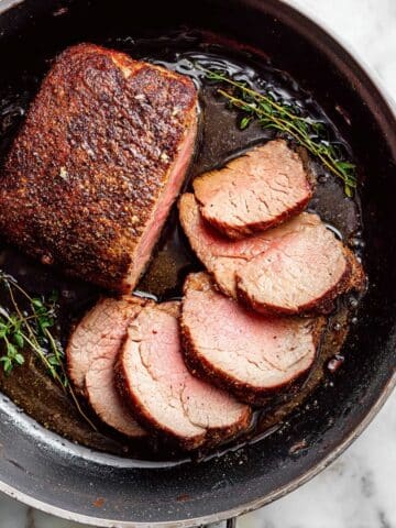Balsamic Glazed Beef Tenderloin with Lemon Horseradish Yogurt Sauce Recipe