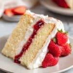 Vanilla Cake with Strawberry Filling and Whipped Cream Frosting Recipe
