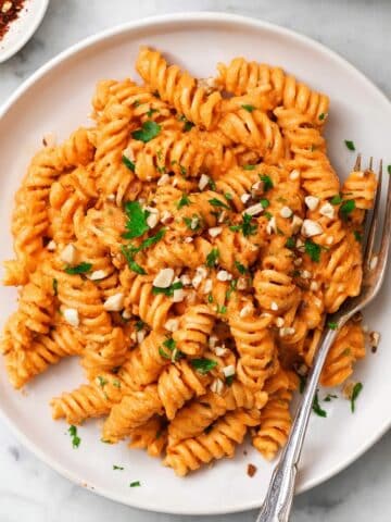 Quick Pasta with Homemade Romesco Sauce Recipe