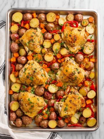Sheet Pan Lemon Herb Chicken with Roasted Vegetables Recipe
