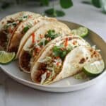 Beef Tacos with Peach Cider Vinegar Slaw Recipe
