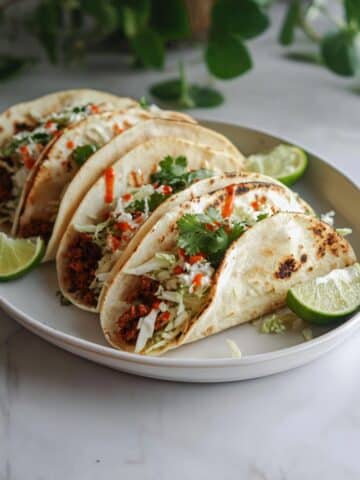 Beef Tacos with Peach Cider Vinegar Slaw Recipe
