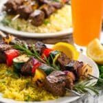 Grilled Beef Kabobs with Rosemary and Lemon Zest Recipe