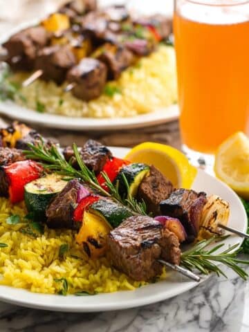 Grilled Beef Kabobs with Rosemary and Lemon Zest Recipe