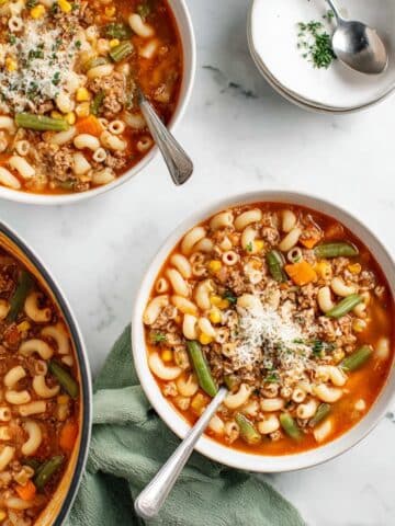Hearty Hamburger Soup with Pasta and Vegetables Recipe