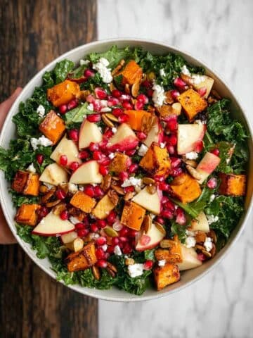 Fall Harvest Salad with Roasted Butternut Squash, Apple, and Pomegranate Recipe