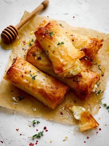 Crispy Feta Rolls with Spicy Honey Recipe