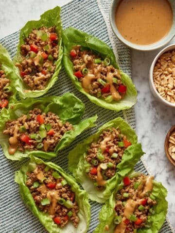 Chicken Lettuce Wraps with Peanut Lime Sauce Recipe