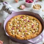 Tahini Pistachio White Chocolate Rose Skillet Cookie Recipe