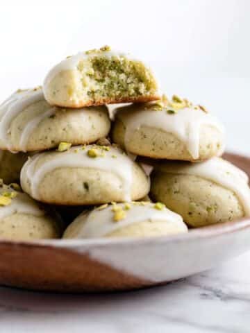 Pistachio Drop Cookies with Brown Butter Icing Recipe