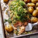 Sheet Pan Dijon Salmon and Sesame Panko Potatoes Recipe
