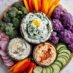 Crudité Platter with Colorful Veggies and Delicious Dips Recipe