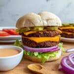 Vegan Smash Burgers with Toasted Buns and Crispy Toppings Recipe