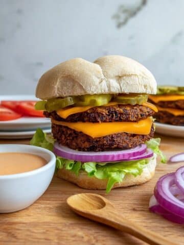 Vegan Smash Burgers with Toasted Buns and Crispy Toppings Recipe