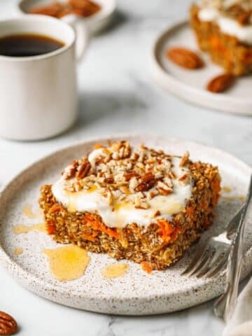 High Protein Carrot Cake Baked Oatmeal Recipe