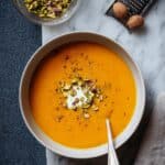 Carrot Ginger Soup with Pistachios and Creme Fraiche Recipe