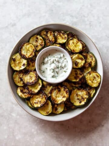 Air Fryer Zucchini Chips With Mint Dip Recipe