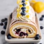 Lemon Blueberry Angel Food Cake Roll Recipe