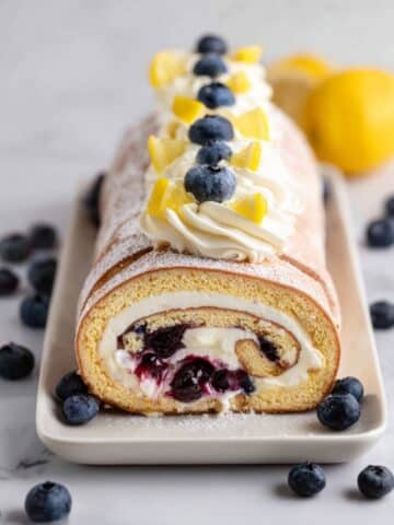 Lemon Blueberry Angel Food Cake Roll Recipe