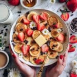 Vegan Pancake Cereal with Chocolate Chips and Fresh Fruit Recipe