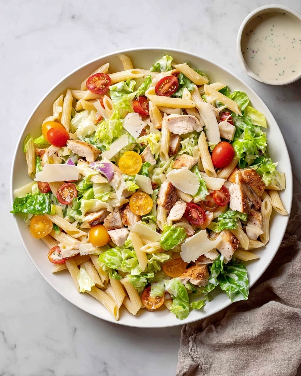 High-Protein Chicken Caesar Pasta Salad Recipe