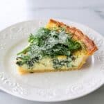 Spring Leek and Spinach Quiche with Goat Cheese and Arugula Salad Recipe
