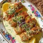 Panko Crusted Salmon with Creamy Dill Sauce Recipe