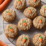 Carrot Cake Cookies with White Chocolate Drizzle and Fondant Carrots Recipe
