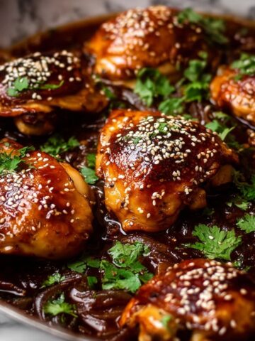 Sticky Honey Soy Baked Chicken Thighs Recipe