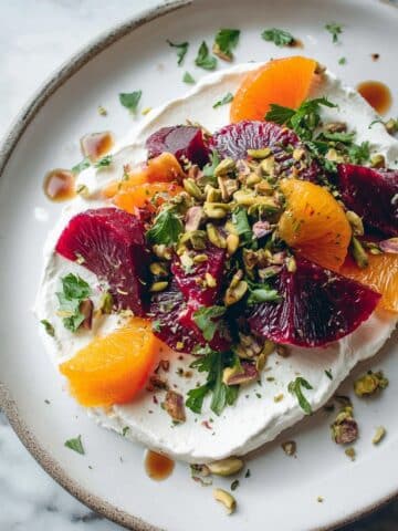 Blood Orange and Roasted Beet Salad with Labneh and Pistachios Recipe