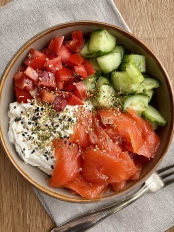 Smoked Salmon Cottage Cheese Bowl (High Protein) Recipe