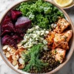 Salmon and Lentil Salad with Beets, Feta, and Dill Recipe