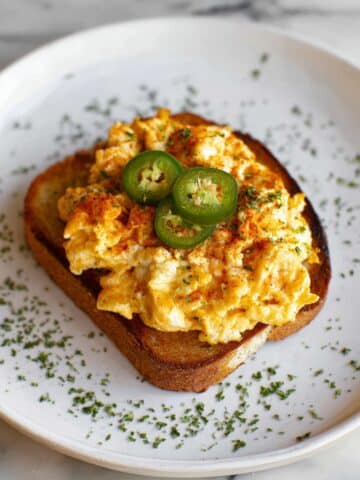 Crispy Egg Salad with Mozzarella, Sriracha, and Chives Recipe