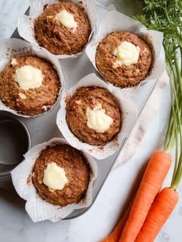 Carrot Banana Muffins with Cream Cheese Frosting Recipe