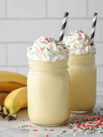 Creamy Banana Milkshake with Vanilla Ice Cream Recipe