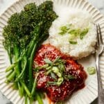 Sheet Pan Gochujang Chicken with Crispy Rice and Broccolini Recipe