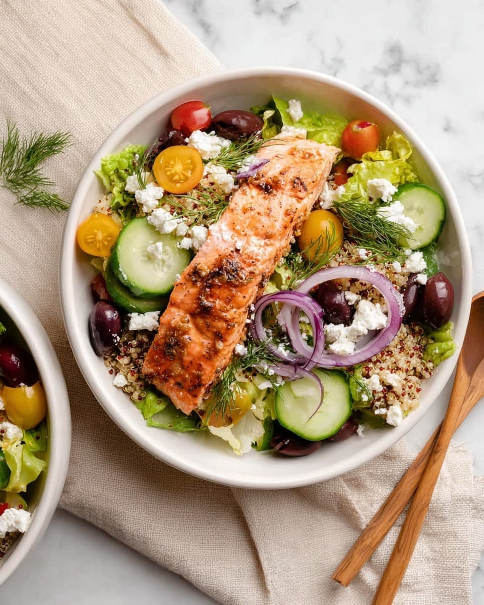 Greek Salmon Quinoa Salad Recipe