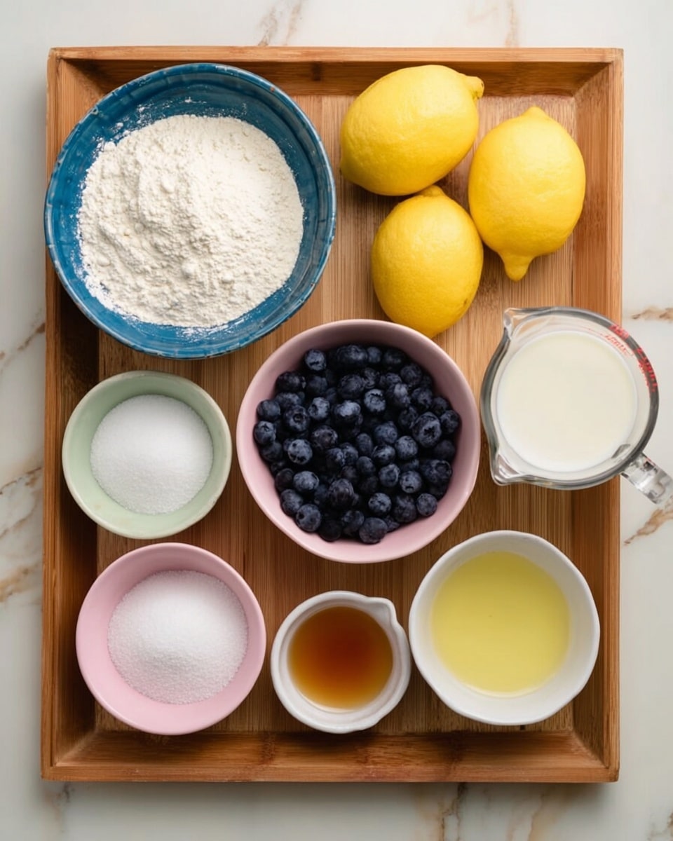 The image shows six white bowls and one whole yellow banana placed on a white marbled surface. The largest bowl at the bottom left is filled with bright yellow pineapple chunks. Above it, a small white bowl contains orange liquid, probably juice or syrup. Next to it, another small bowl holds vibrant blue powder. To the right, a medium bowl has thick white cream with a spoon inside. Below that, a light blue bowl contains a pale beige liquid, and the yellow banana lies beside this bowl on the surface. A black and white striped cloth is placed above the bowls. photo taken with an iphone --ar 4:5 --v 7