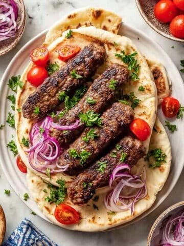Authentic Adana Kebab with Sumac Onions and Pita Recipe