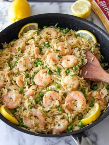 20 Minute One Pan Shrimp and Orzo Dinner Recipe