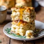 Layered Jalapeño Cheddar Biscuits with Salted Honey Butter Recipe