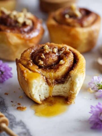 Baklava Cinnamon Roll Bites with Pistachios and Walnuts Recipe