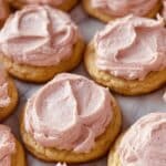 Pink Frosted Ricotta Cookies with Berry Jam and Sprinkles Recipe