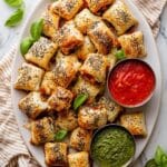 Puff Pastry Pesto Pizza Bites Recipe