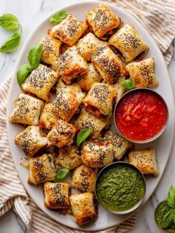 Puff Pastry Pesto Pizza Bites Recipe