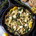 Creamy White Bean and Artichoke Skillet with Goat Cheese Recipe