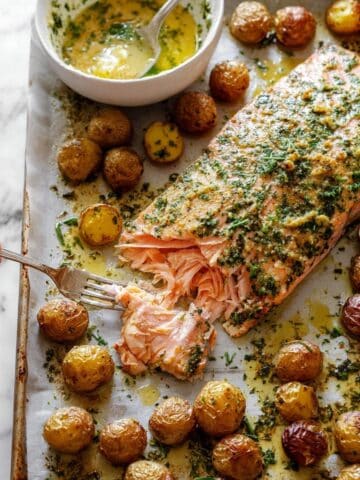Sheet Pan Salmon with Dill Potatoes Recipe