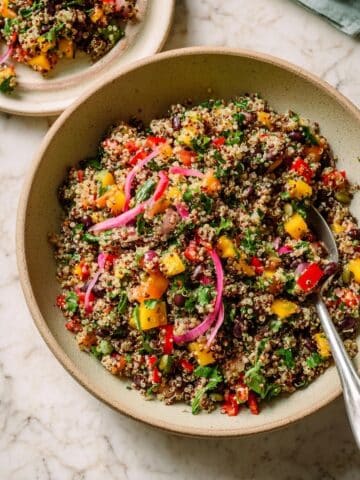 30-Minute Black Bean Quinoa Salad with Mango and Avocado Recipe